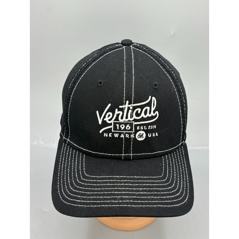 Vertical 196 Newark OH USA Black Mesh Cap 39Thirty Stretch Fit Hat